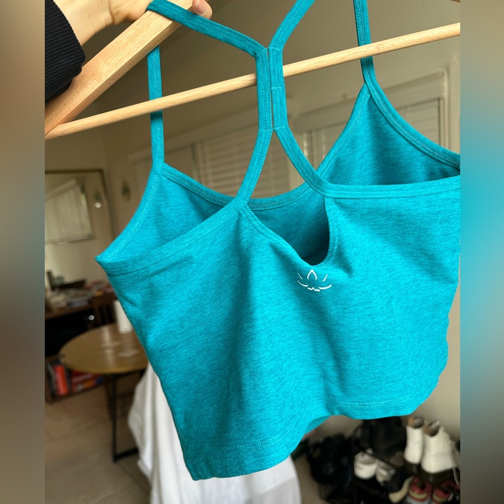 Spacedye Slim Racerback Cropped Tank blue